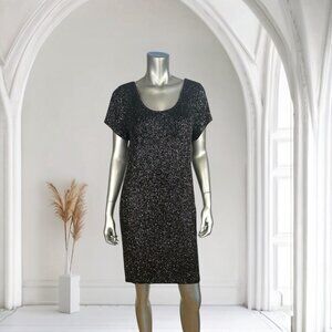 Forever 21 Plus Size Glitter Black Dress Short Sleeves 2X